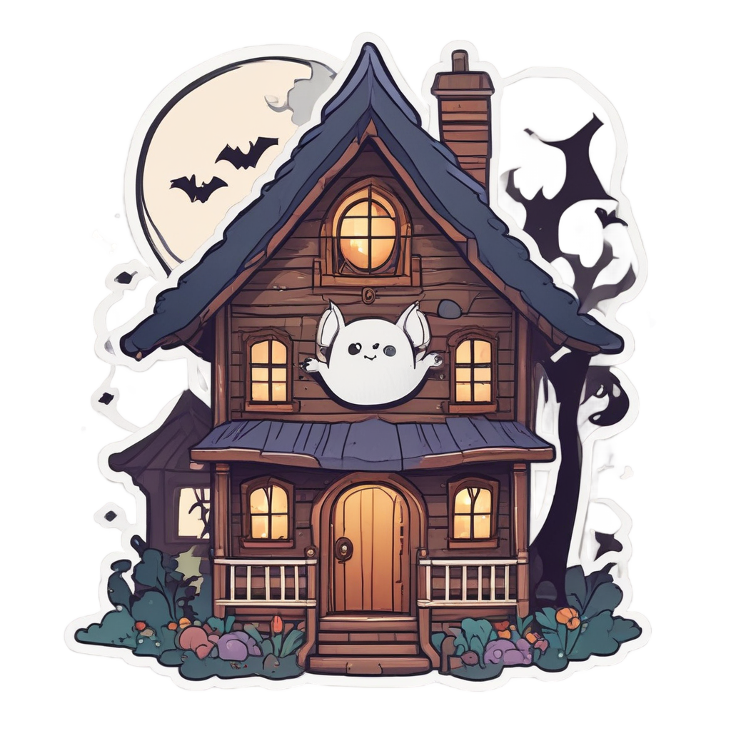 Bat Hanging from Eaves — slasher vibe stickers