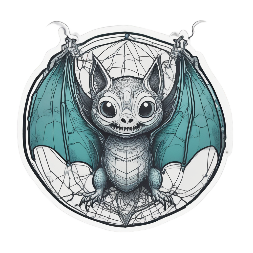 Bat Holding a Spider Web — creepy-cute stickers