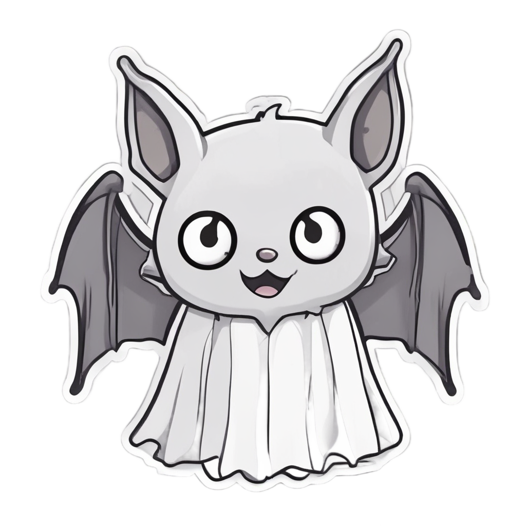 Bat in Ghost Costume — creepy-cute stickers