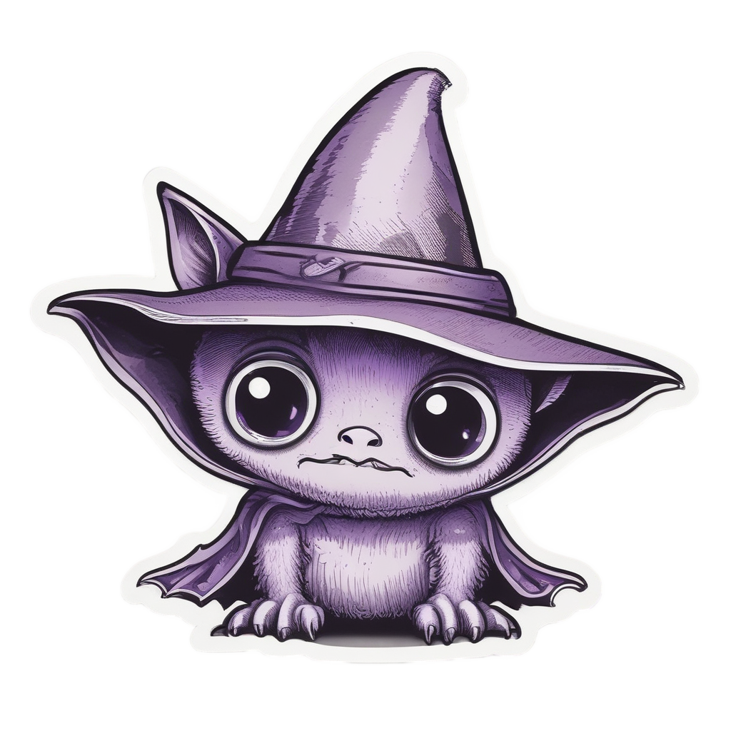 Bat in Witch Hat — creepy-cute stickers