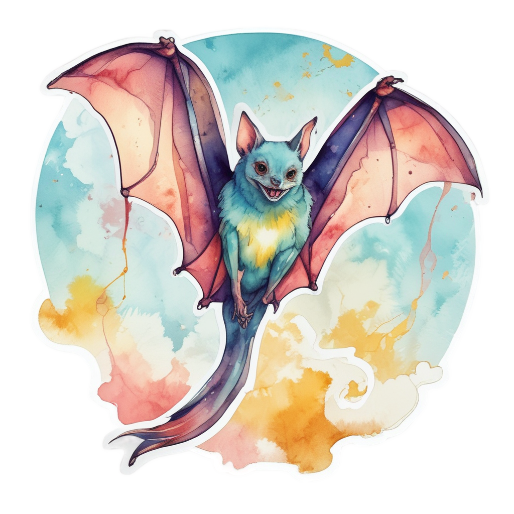 Bat Kite in Wind — creepy-cute stickers