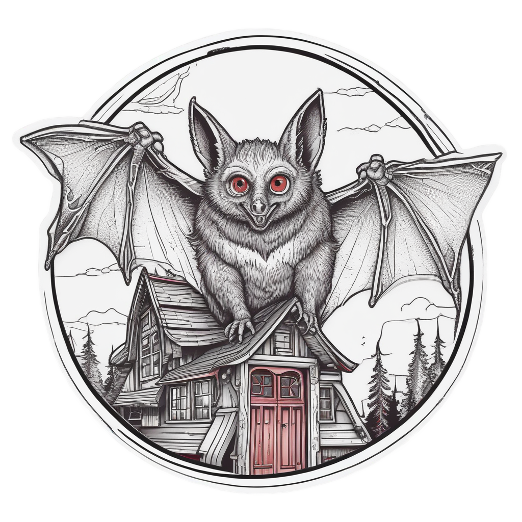 Bat Roof Perch — slasher vibe stickers