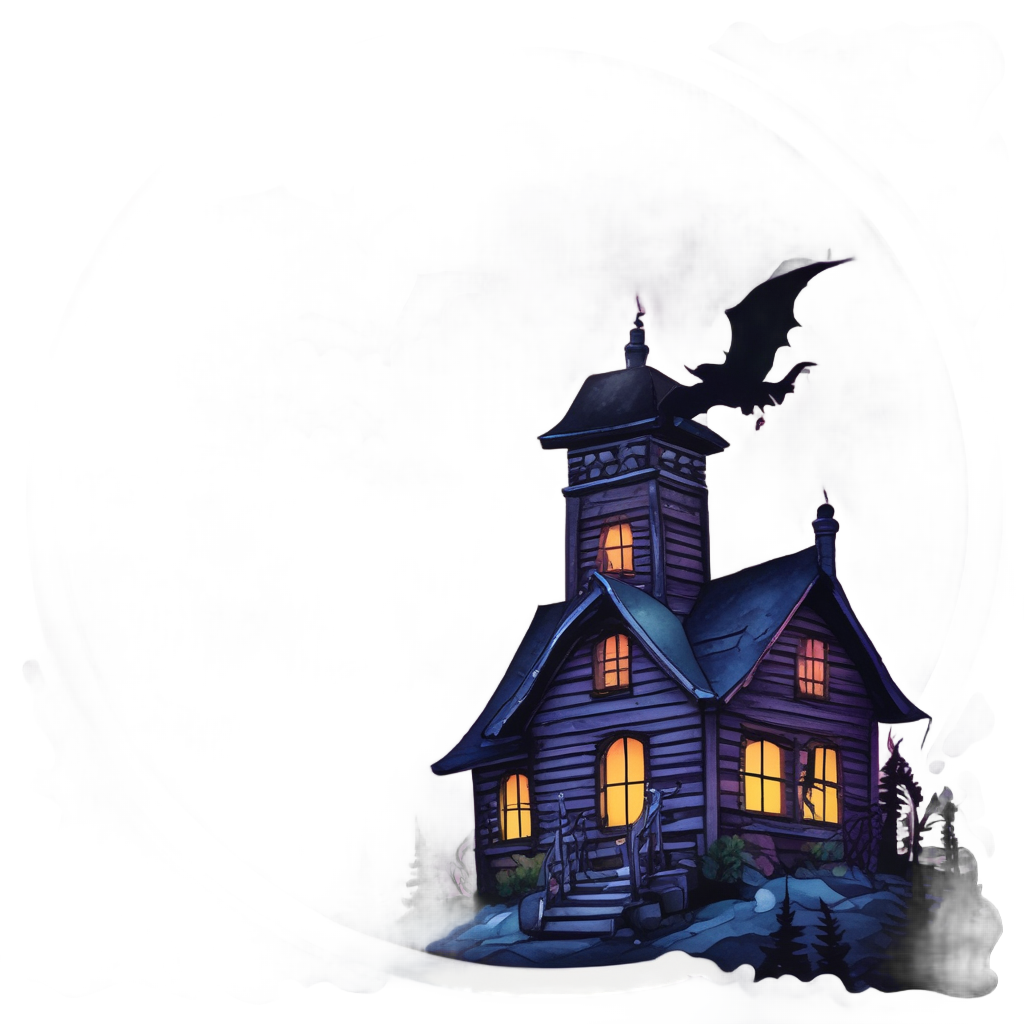 Bat Swarm Around Chimney — slasher vibe stickers