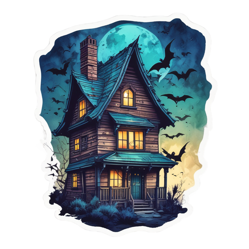 Bat Swarm Exit — slasher vibe stickers