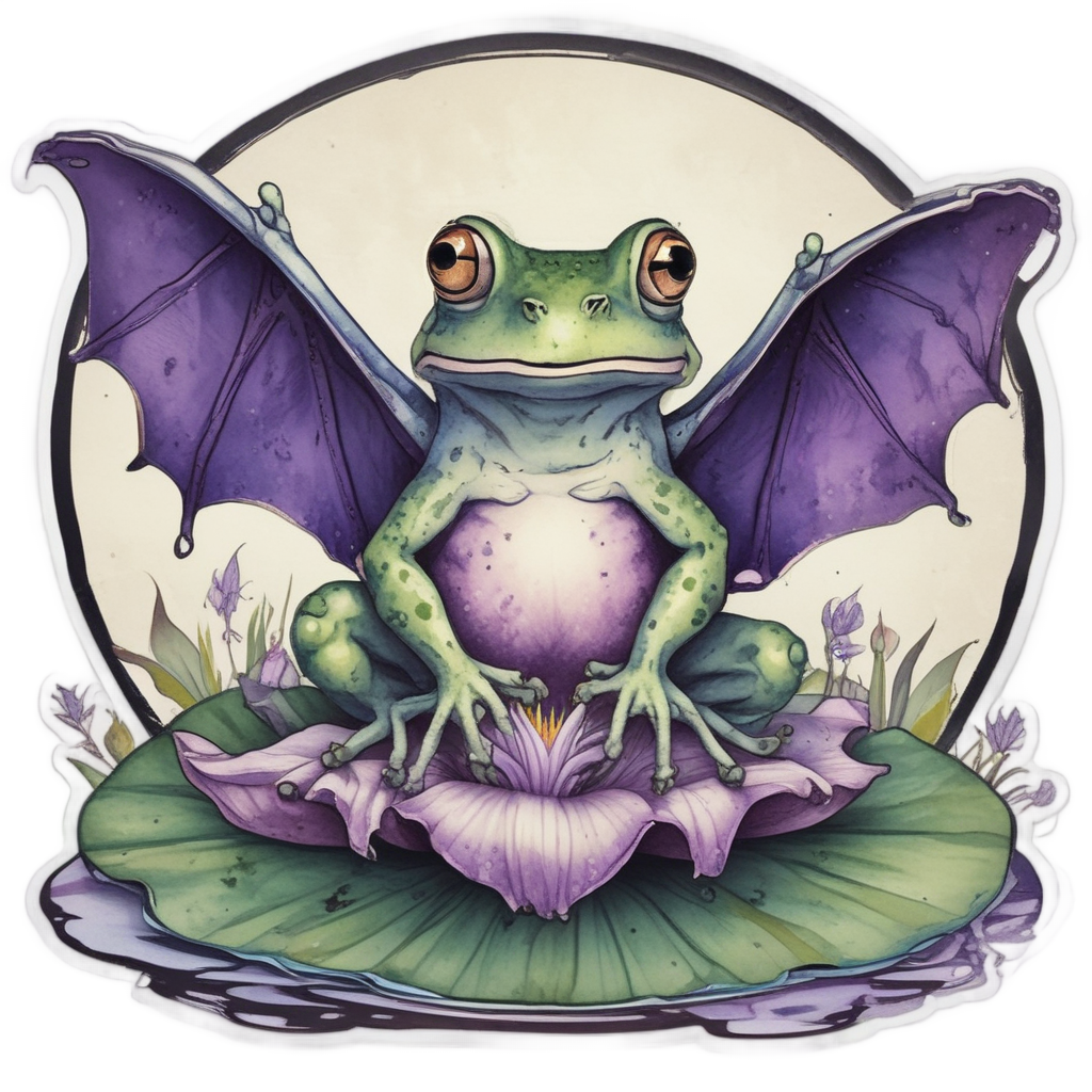 Bat Winged Frog — horror stickers