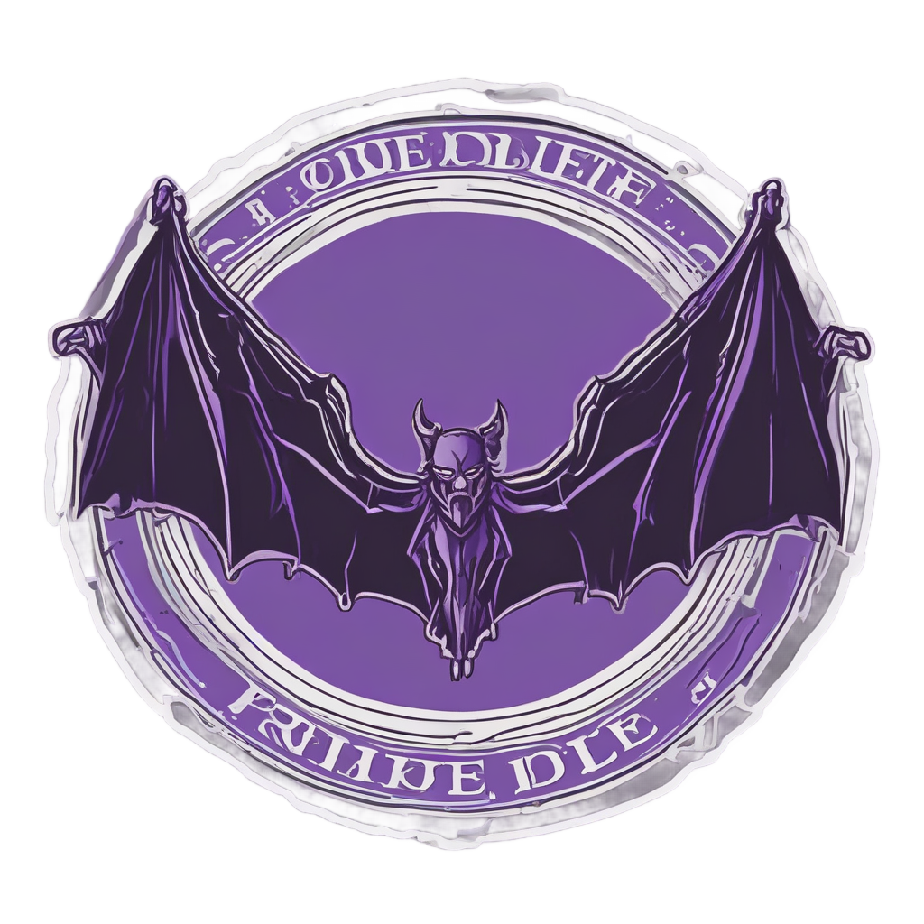 Bat Wings with Banner — open road stickers