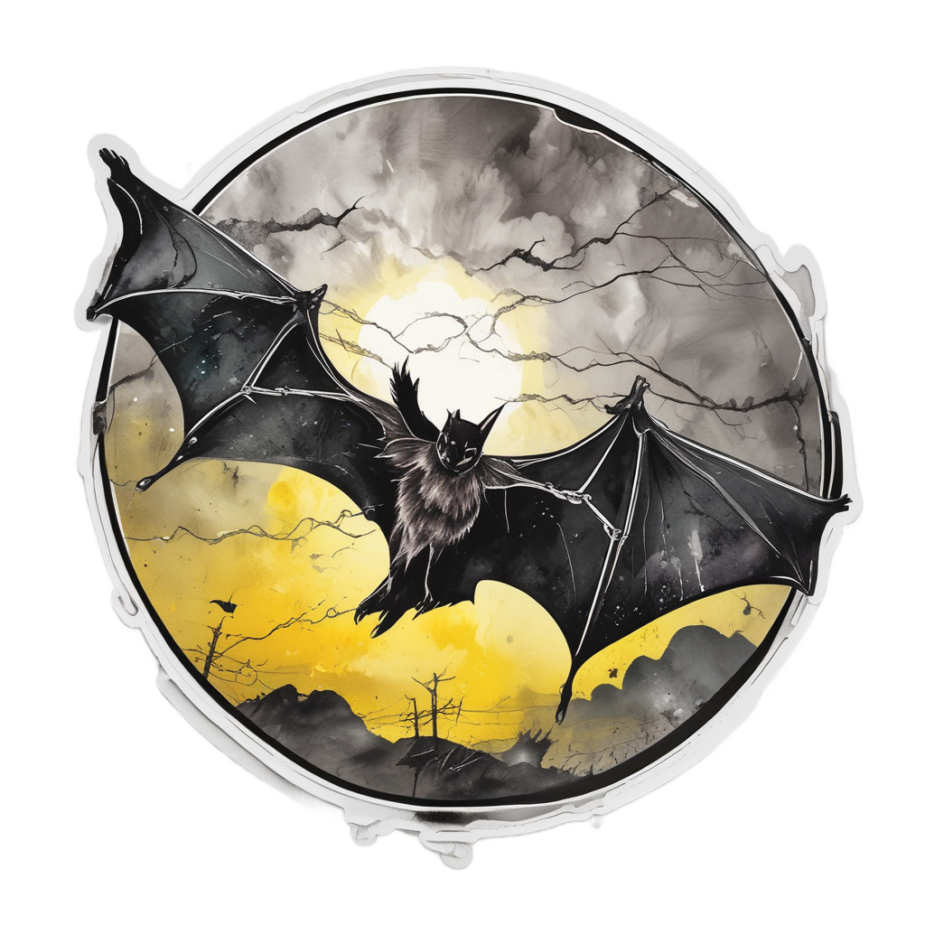 Bat Wire Lightning — horror stickers