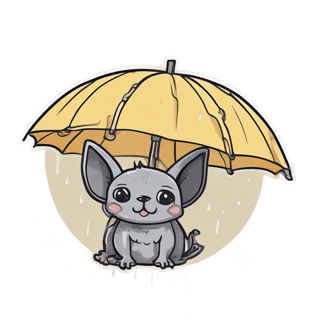 Bat with Bat Wings Umbrella — creepy-cute stickers