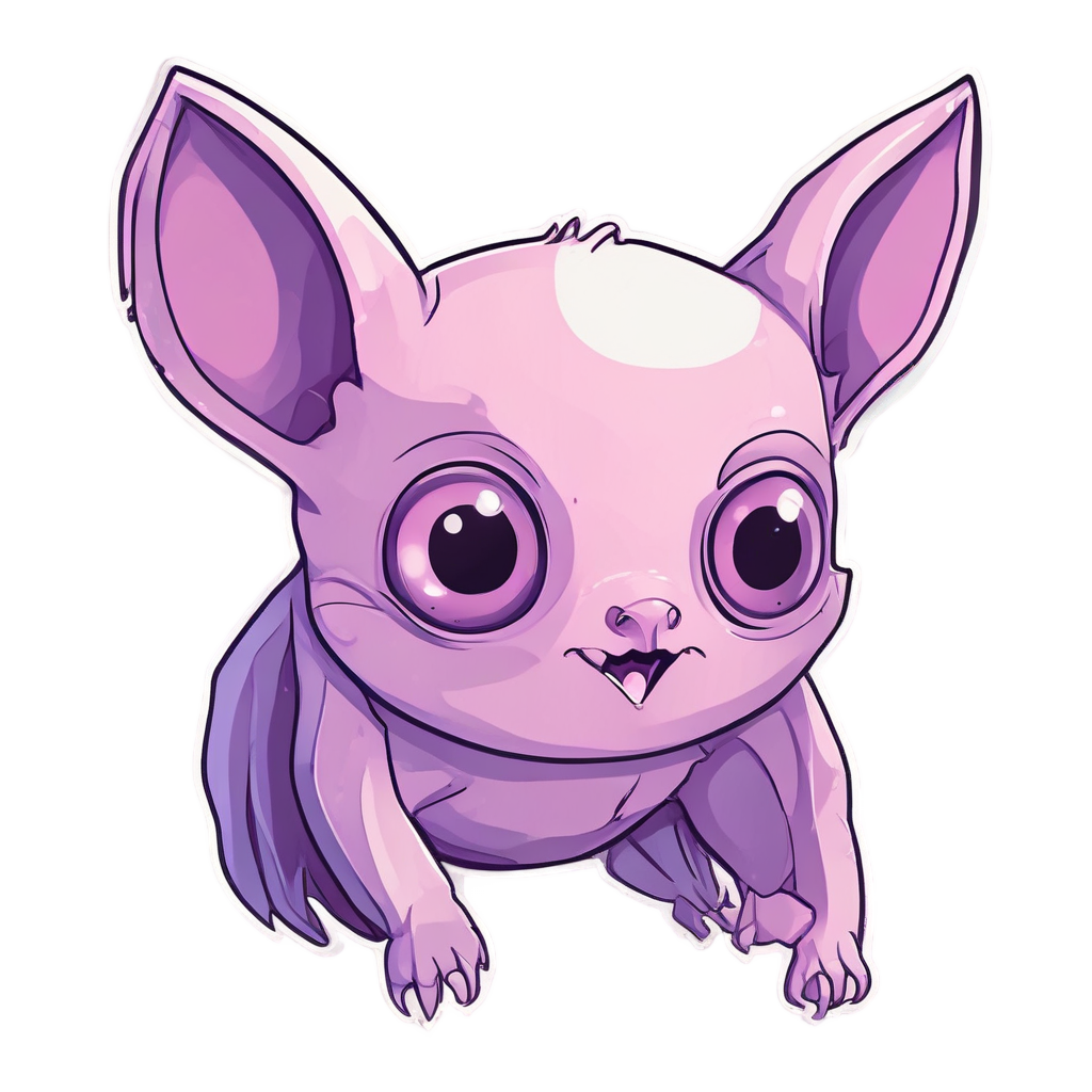 Bat with Enormous Eyes — creepy-cute stickers