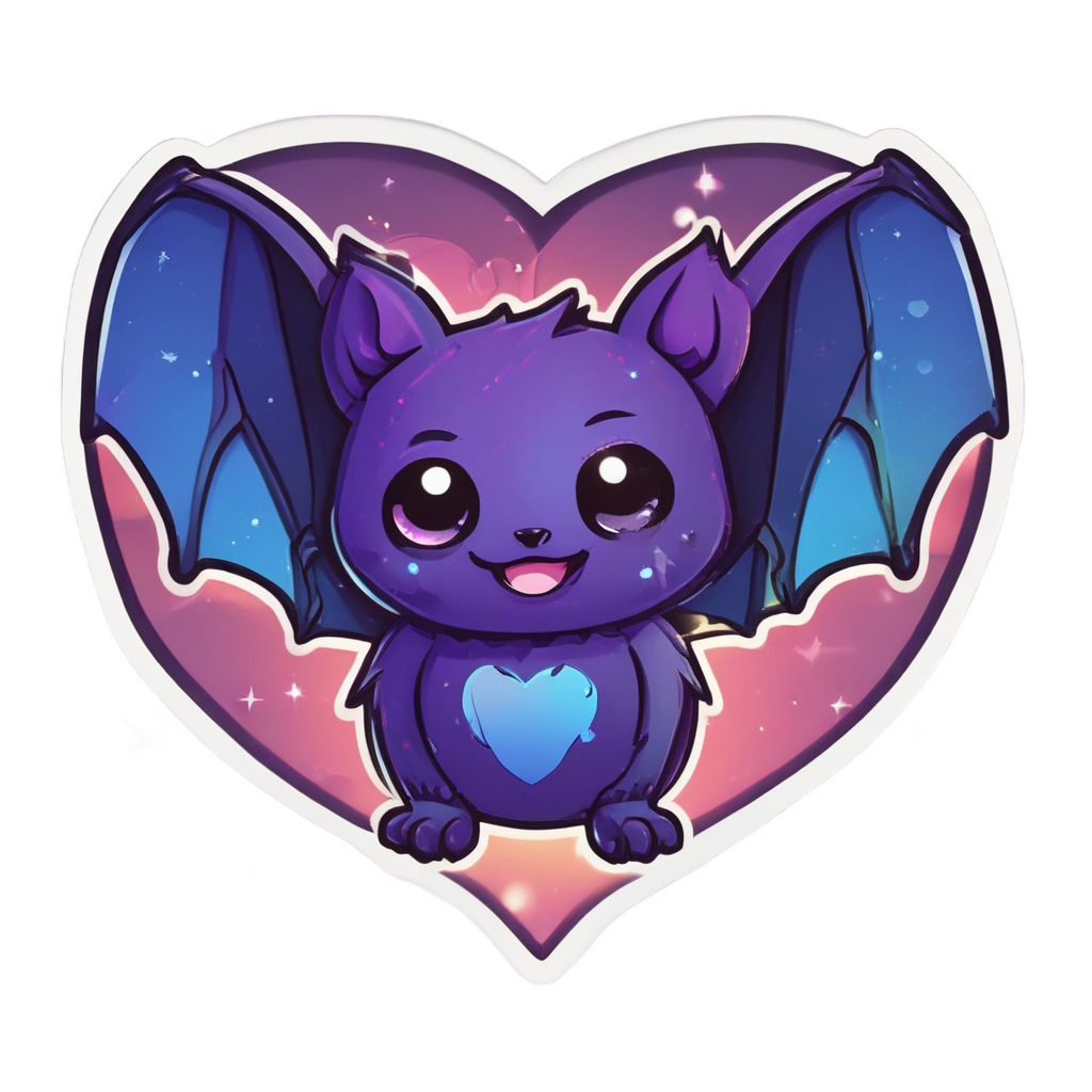 Bat with Glowing Necklace — creepy-cute stickers