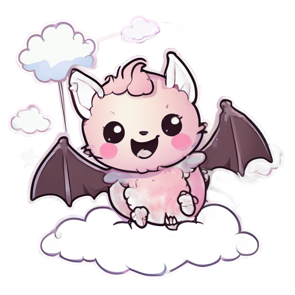 Bat with Lollipop — creepy-cute stickers