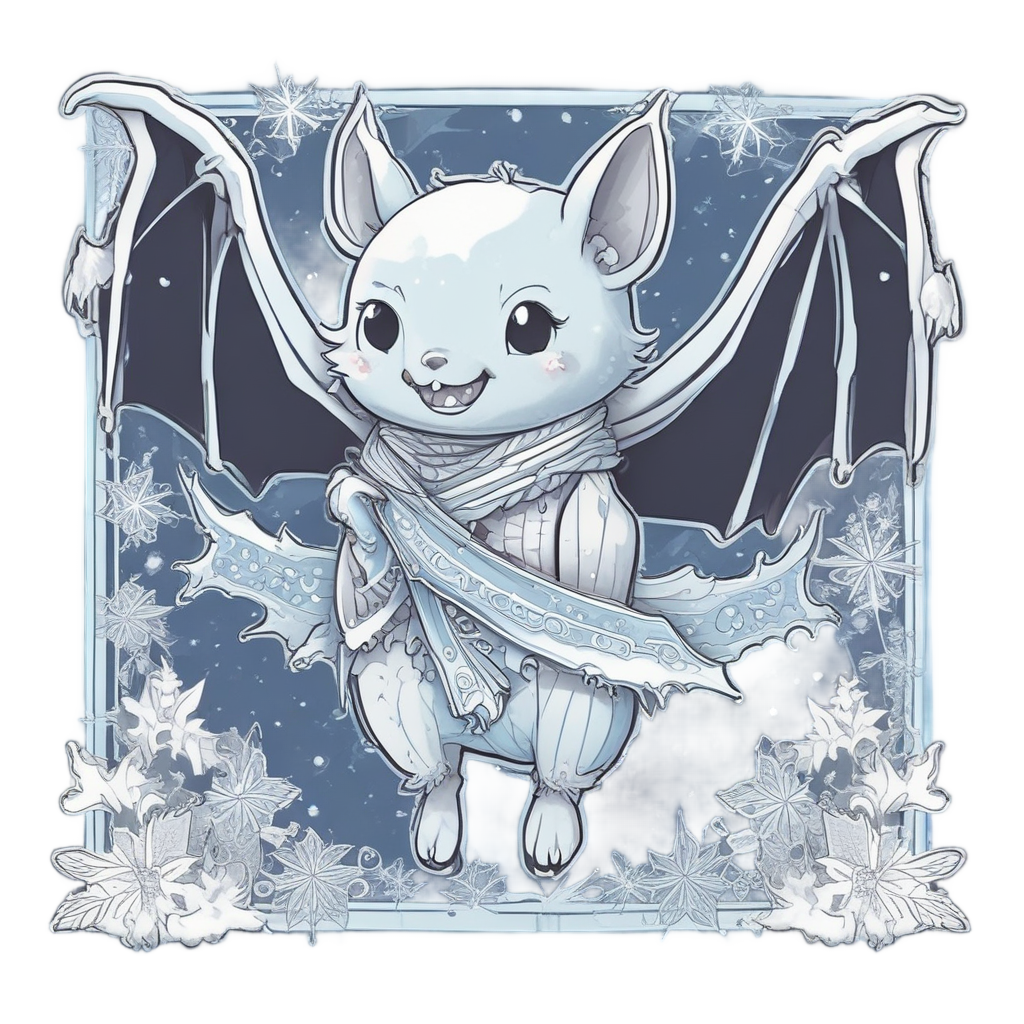 Bat with Scarf Winter — creepy-cute stickers