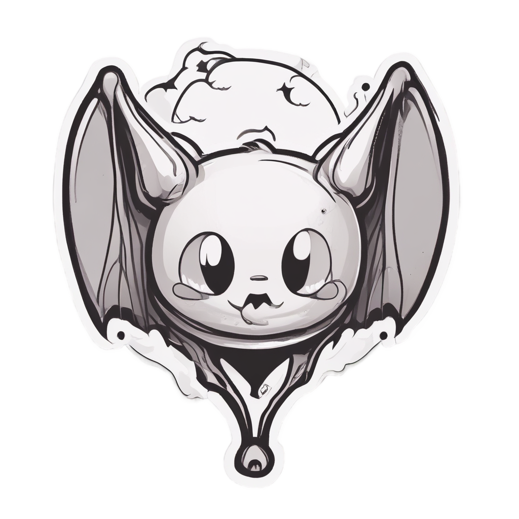Bat with Spooky Balloon — creepy-cute stickers