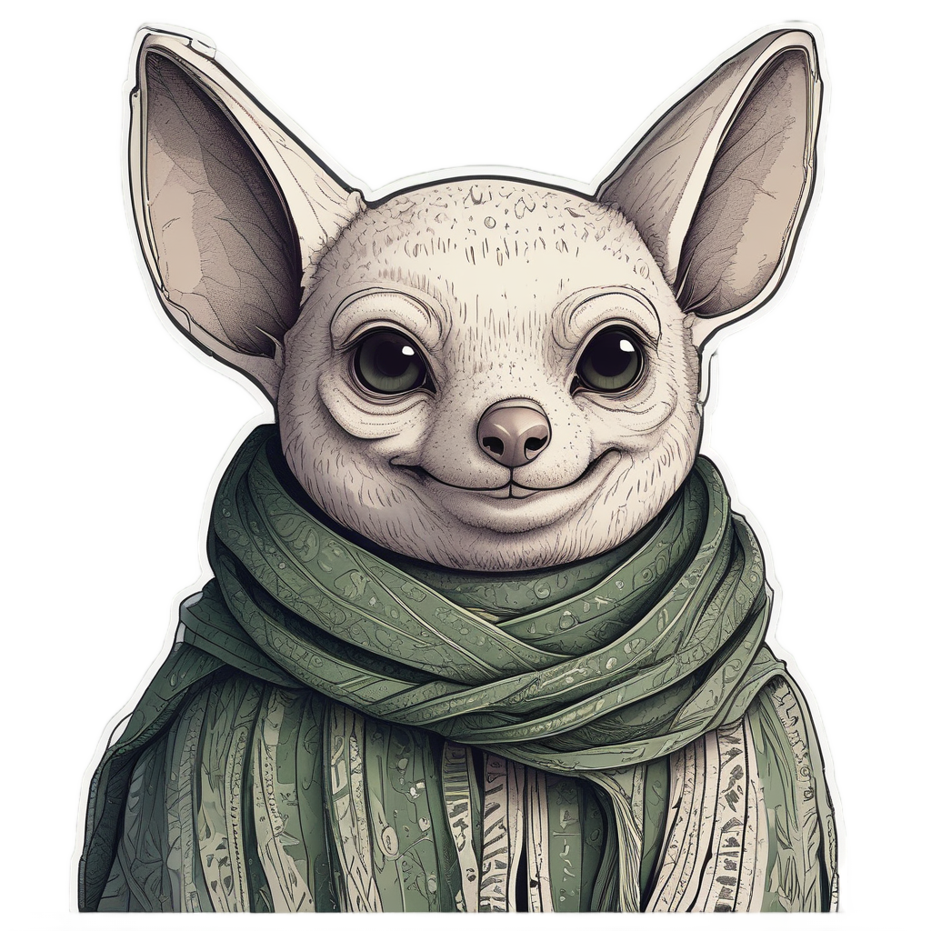 Bat Wrapped in a Scarf — creepy-cute stickers