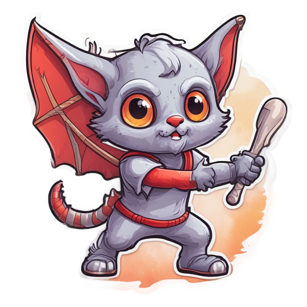 Batnip Ball Player — creepy-cute stickers