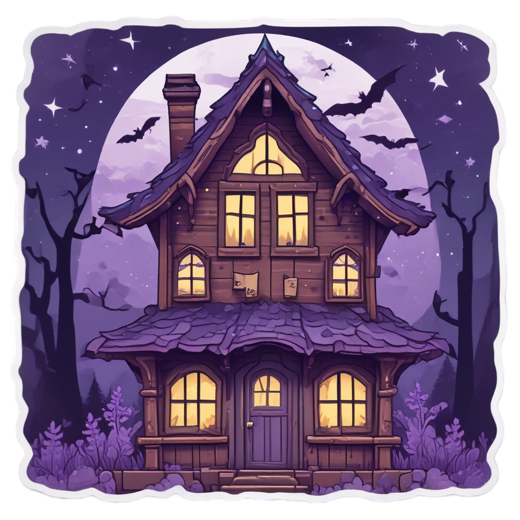 Batty Cabin Roof — slasher vibe stickers