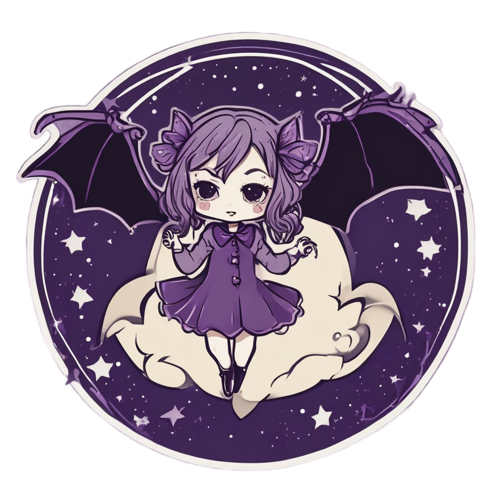Batty Girl with Umbrella — b-movie stickers
