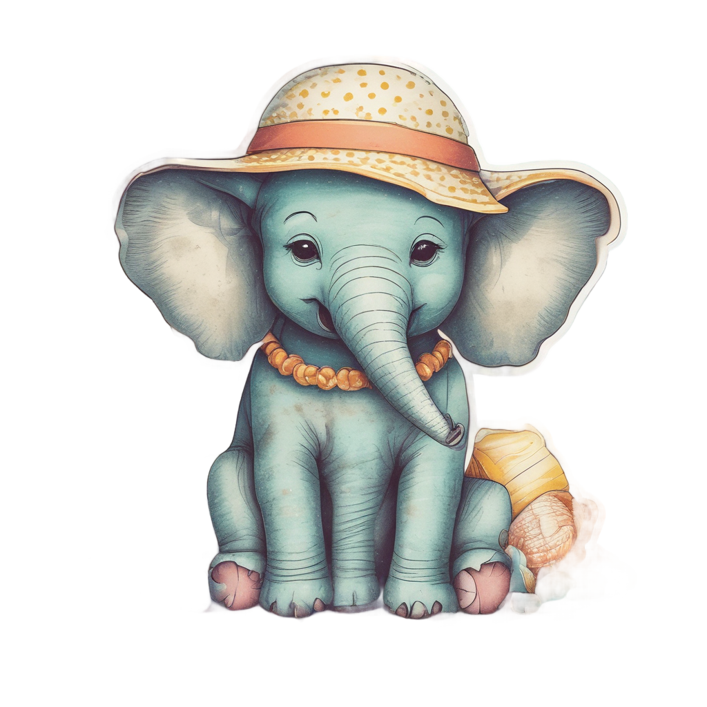 Beach Day Elephant — safari nursery stickers