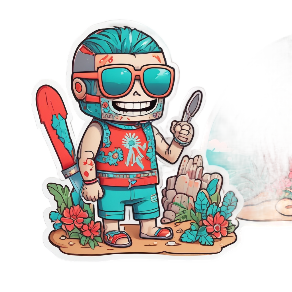Beach Day Slasher — slasher vibe stickers