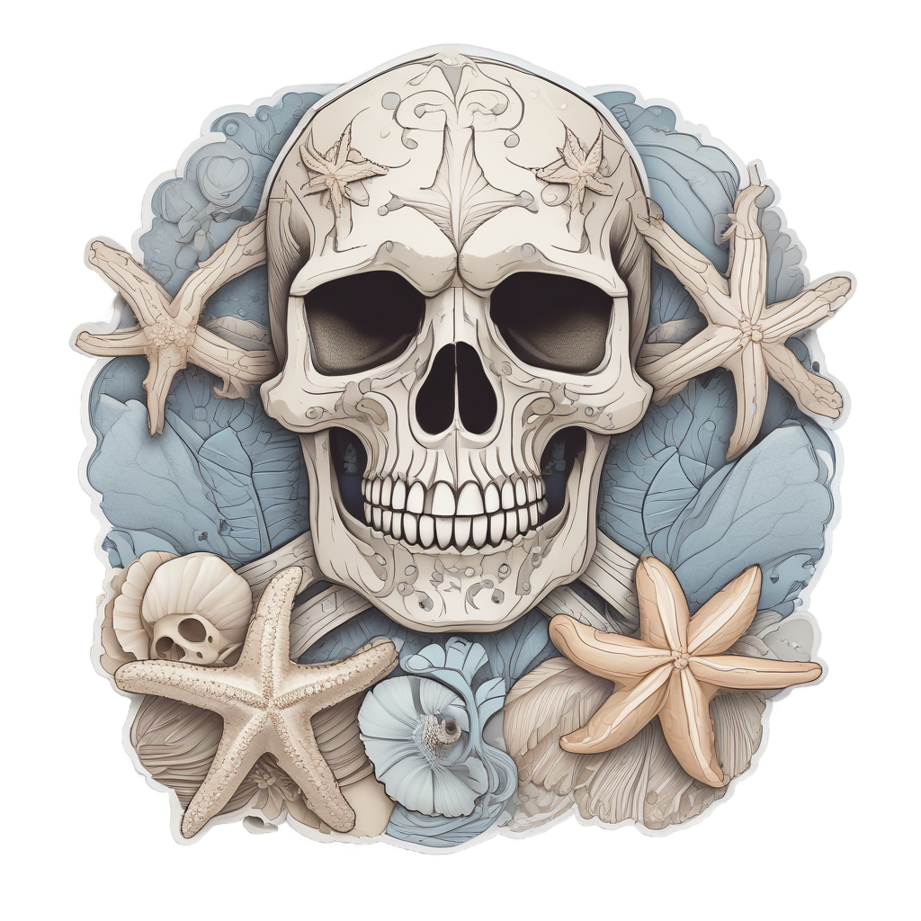 Beach Sand Skull — skull & crossbones stickers