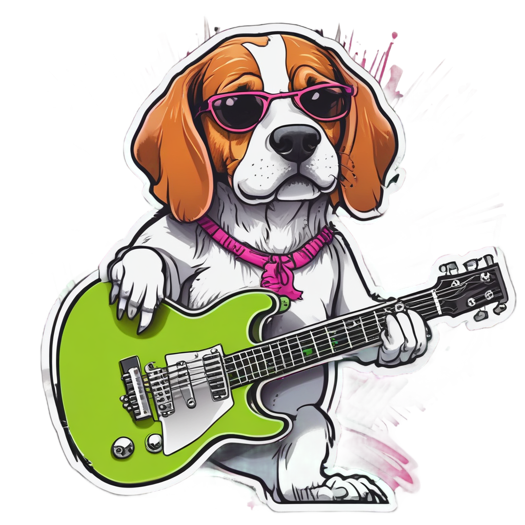 Beagle Rock Star — animals & pets stickers