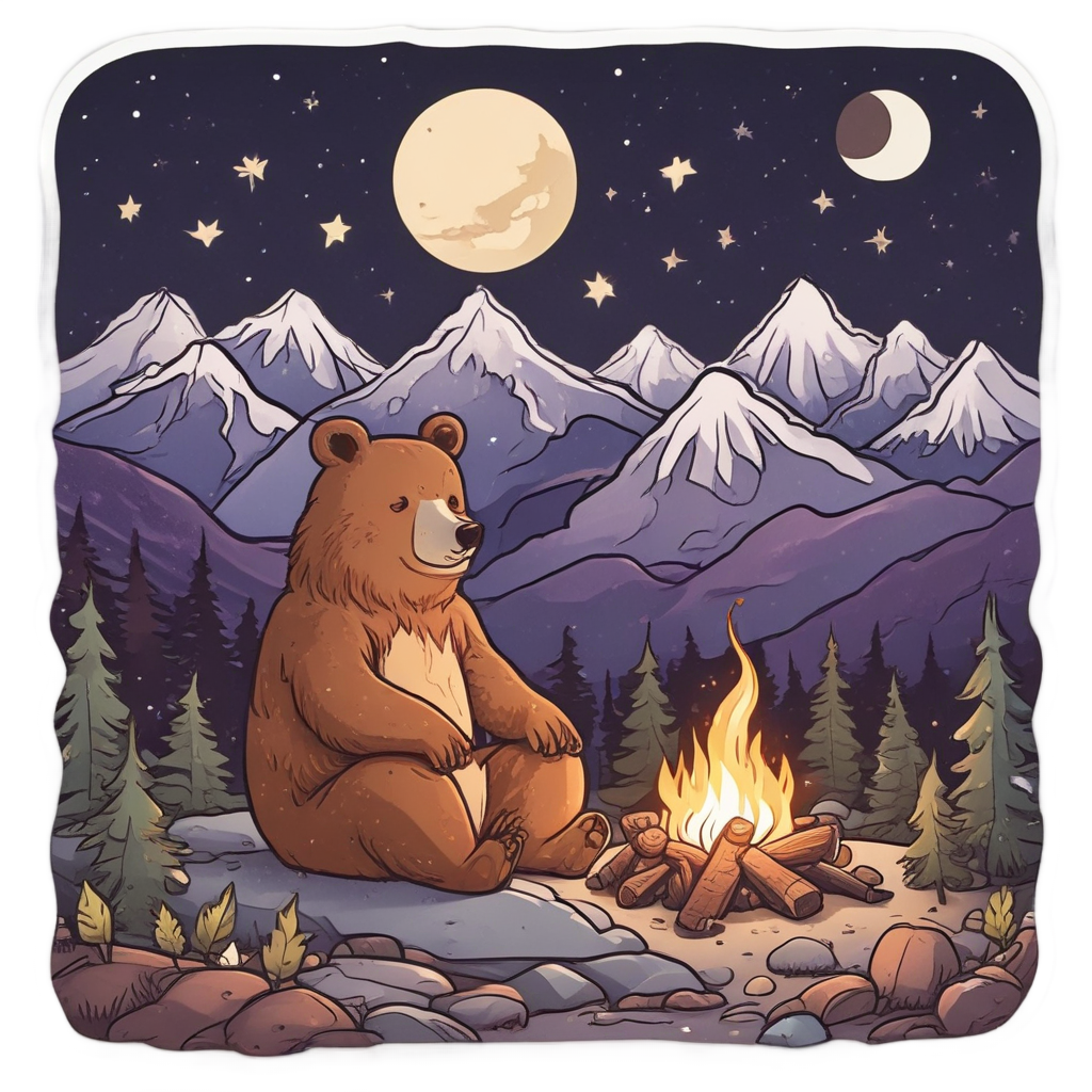 Bear Campfire Stop — open road stickers