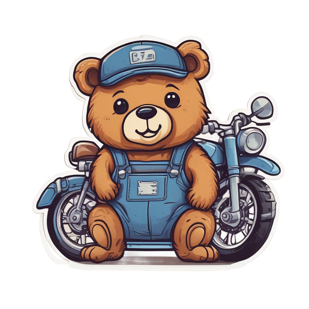 Bear Mechanic Grease — motorcycles stickers