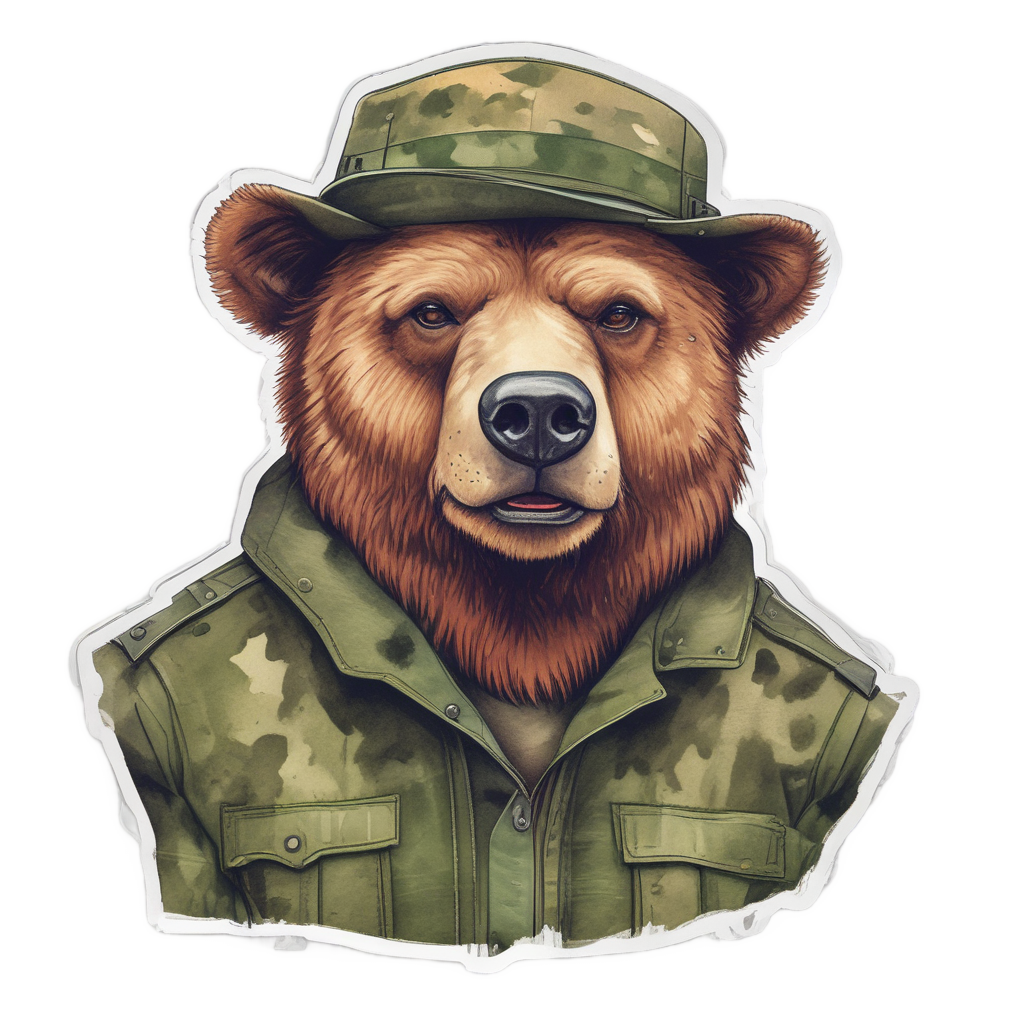 Bear Ranger Camo Badge — camo stickers