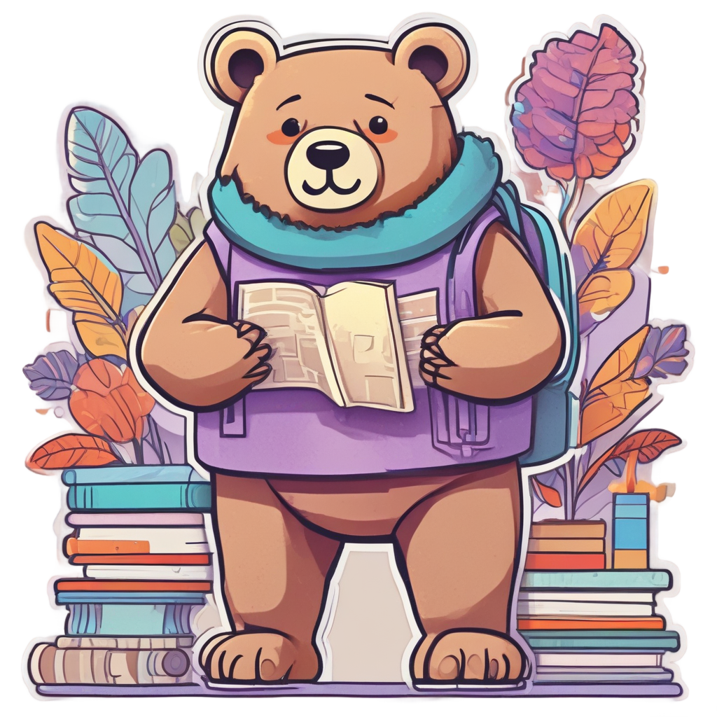 Bear Traveler with Map — animals & pets stickers