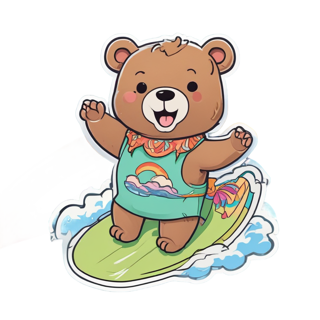 Bear Wave Ride or Die — open road stickers
