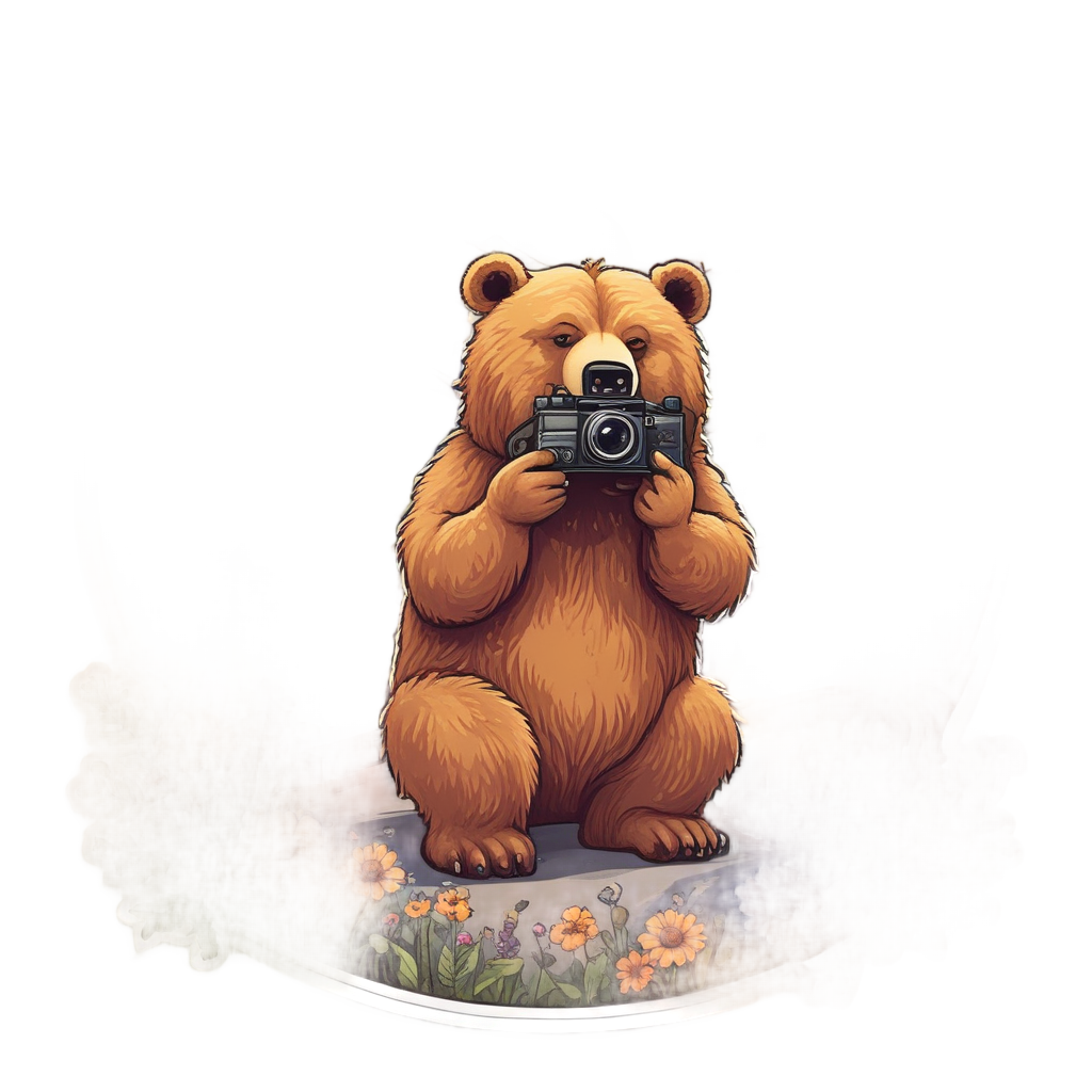 Bear with a Camera — open road stickers