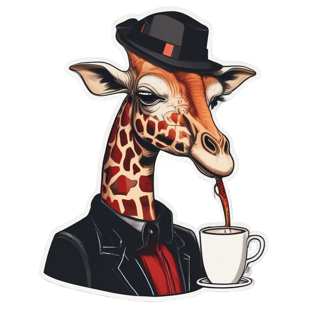 Beatnik Giraffe Poet — safari nursery stickers