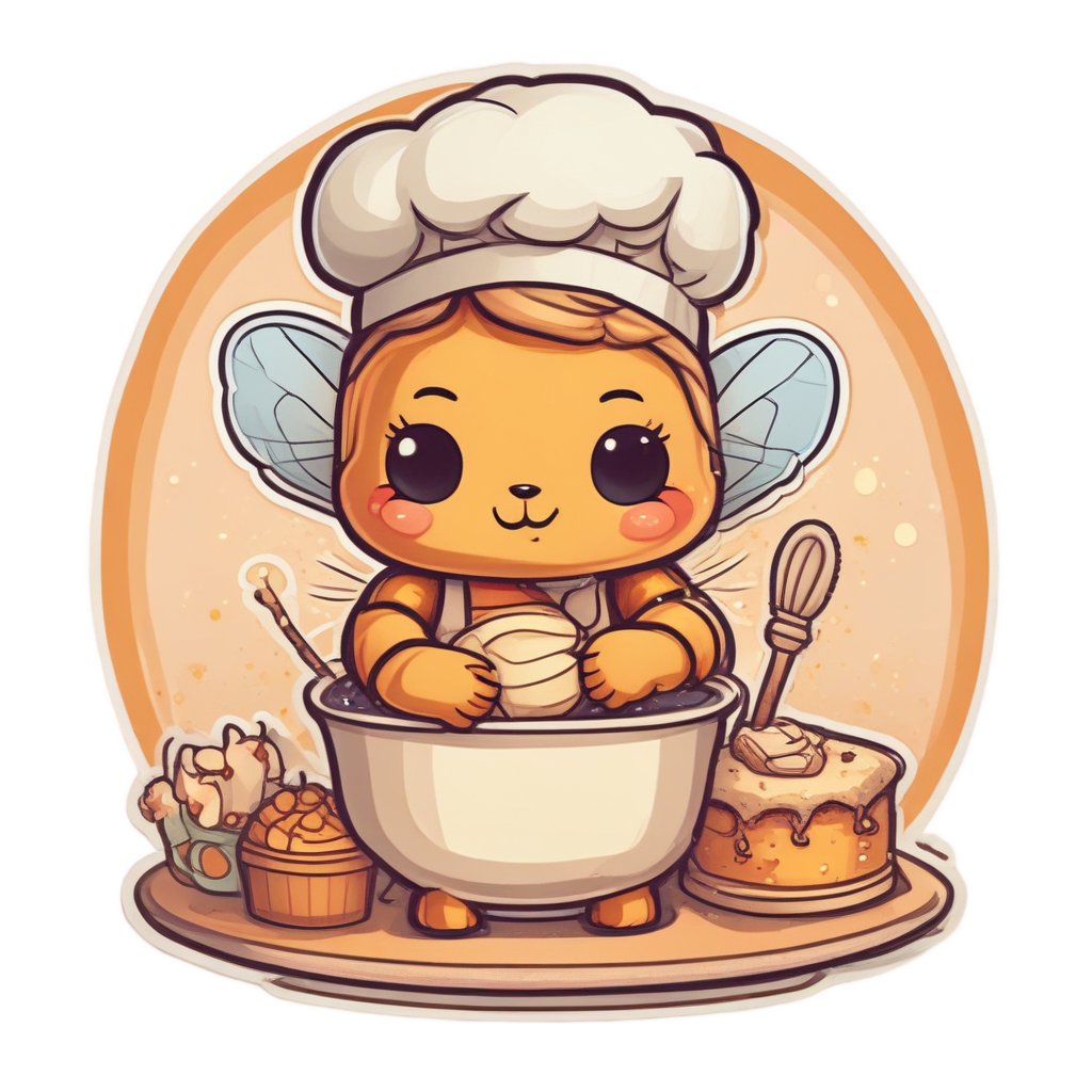 Bee Baking a Cake — animals & pets stickers