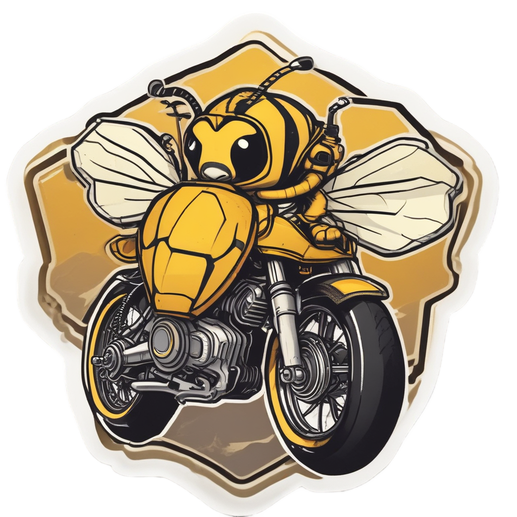 Bee Cafe Racer Striped — motorcycles stickers