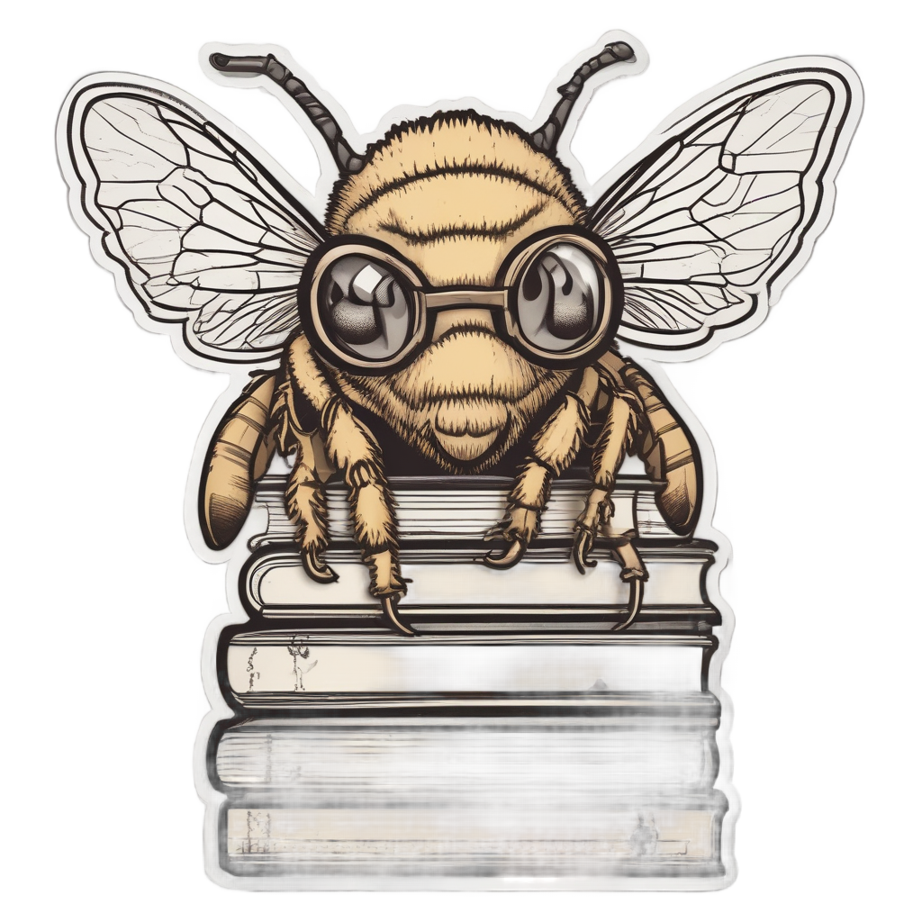 Bee Reading a Book — animals & pets stickers