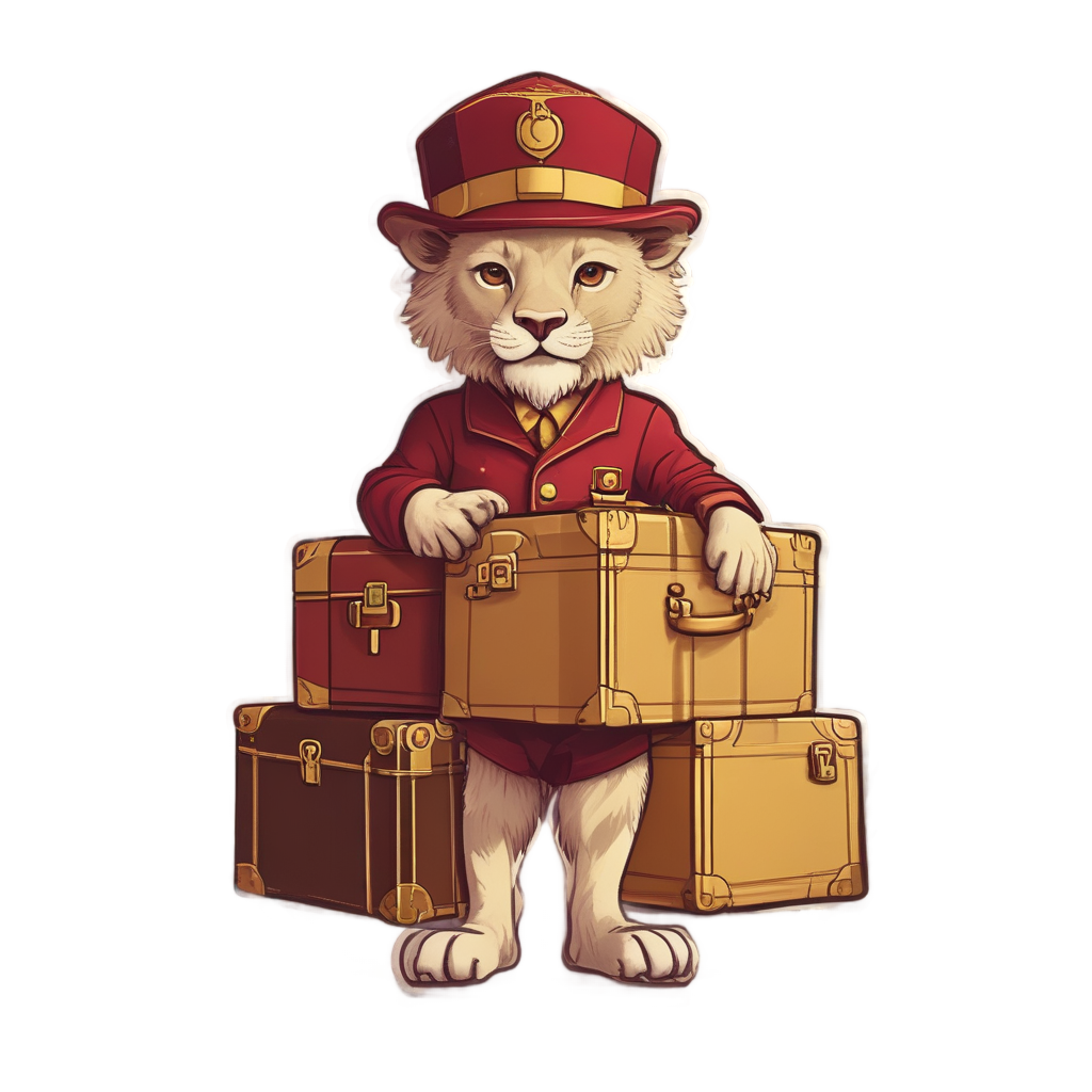 Bellhop Lion Cub — safari nursery stickers