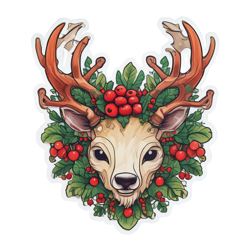 Berry Antler Crest — outdoorsman stickers
