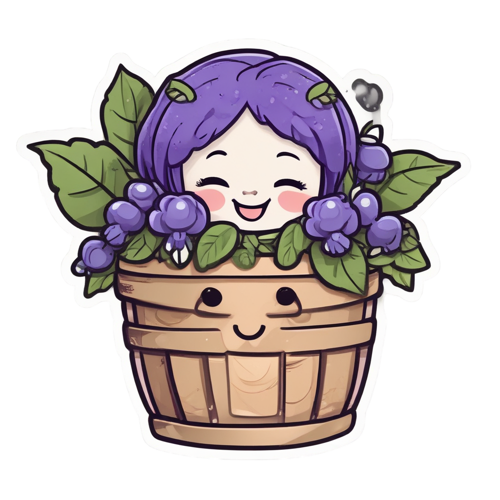 Berry-Basket Nightshade Sprig — gothic botanical stickers