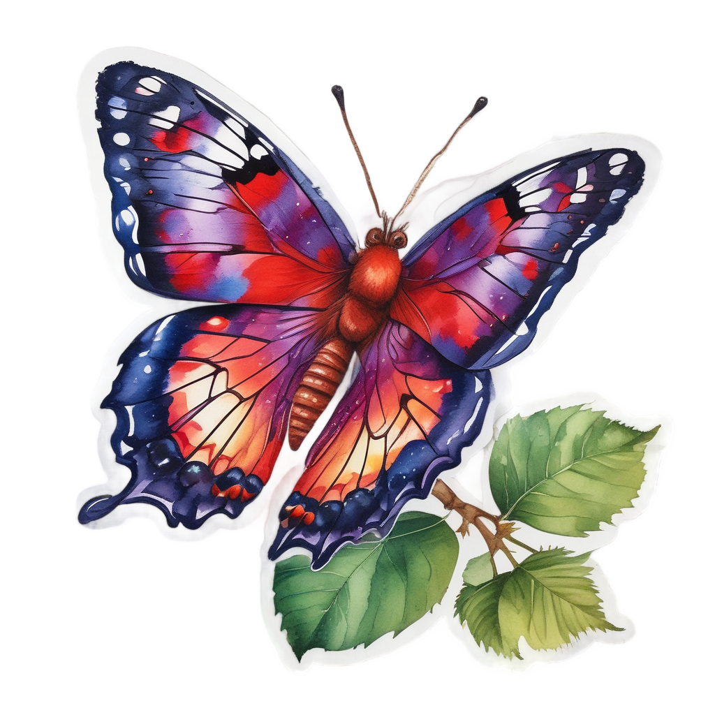 Berry Bliss Butterfly — animals & pets stickers