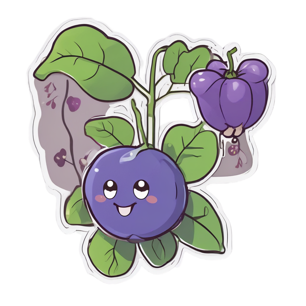 Berry Blush Sprig — gothic botanical stickers