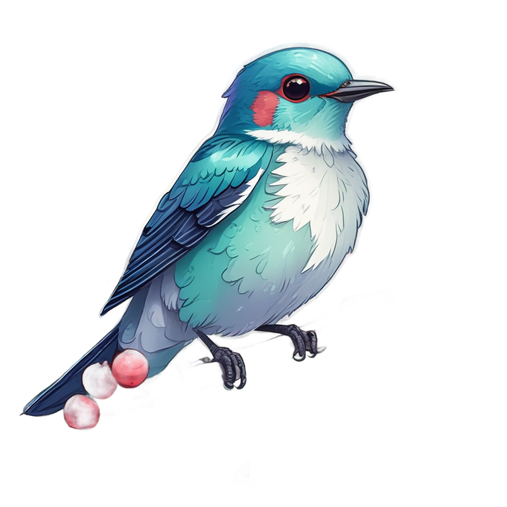 Berry-Break Swallow — american traditional stickers