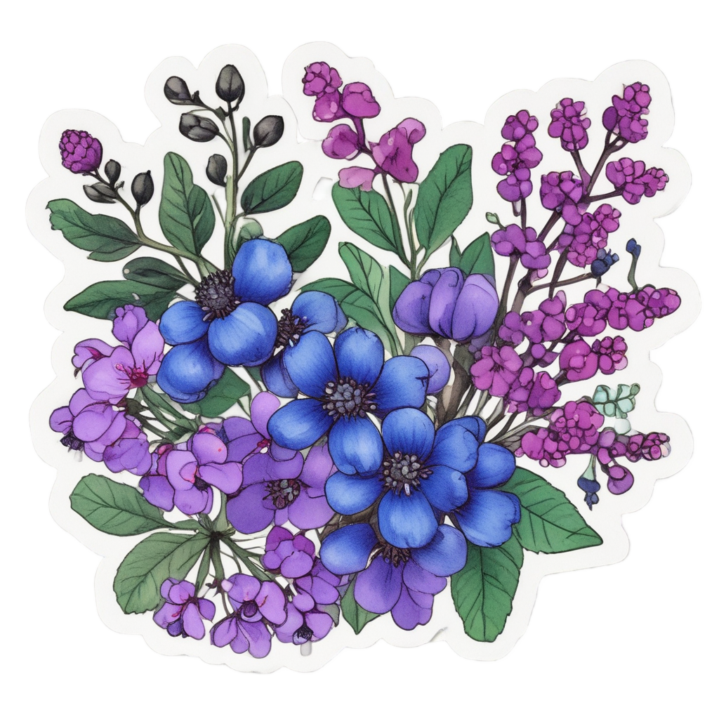Berry Charm Cluster — gothic botanical stickers