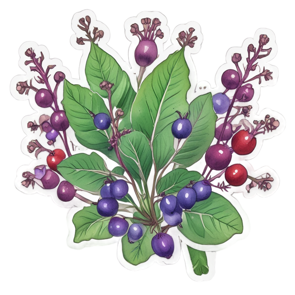 Berry Crown Sprig — gothic botanical stickers