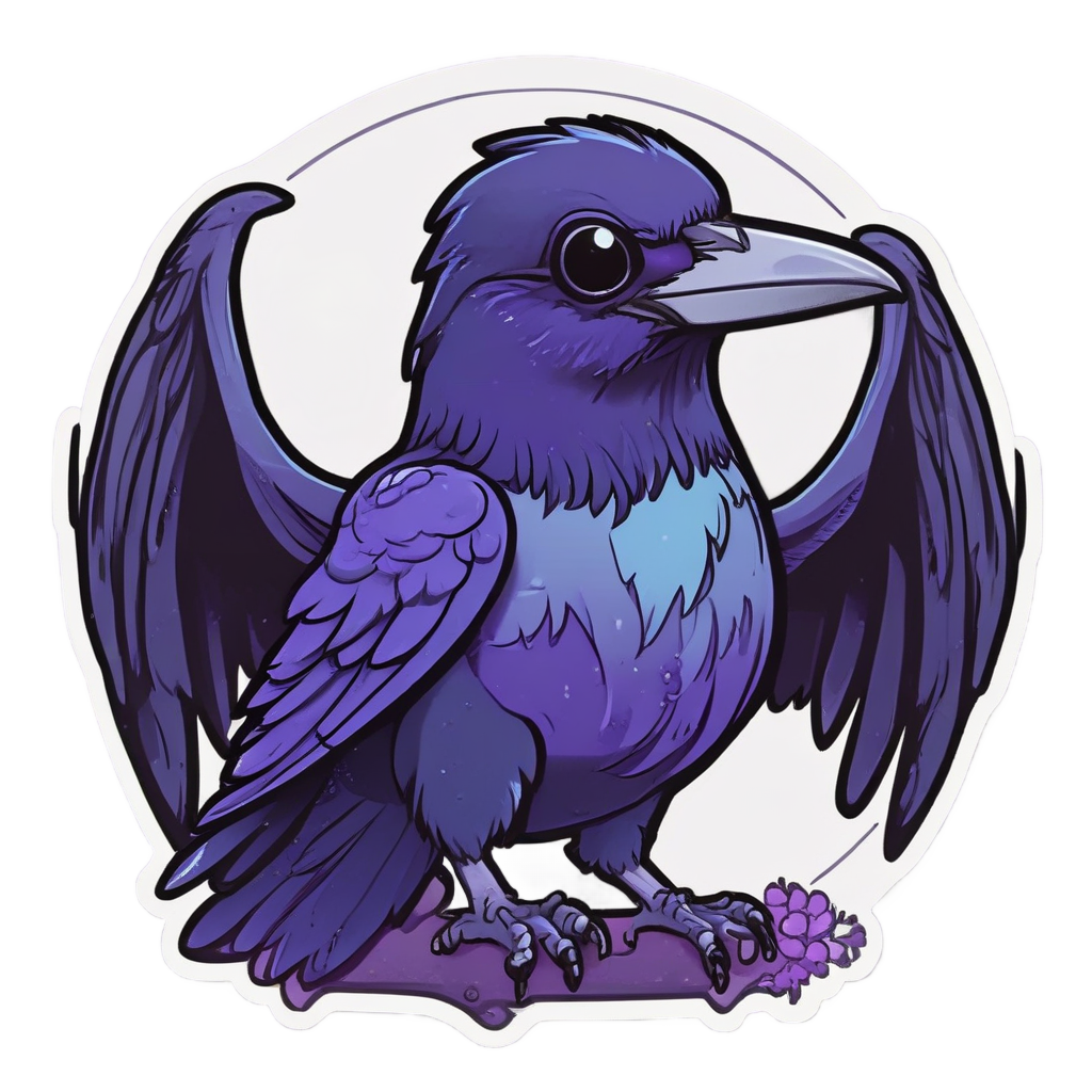 Berry Happy Raven — moths & ravens stickers