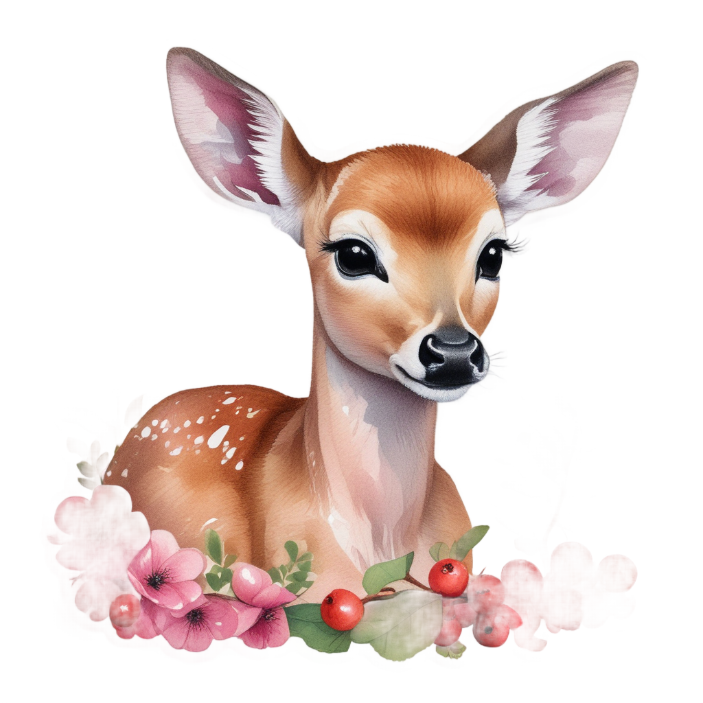 Berry snack fawn — woodland nursery stickers