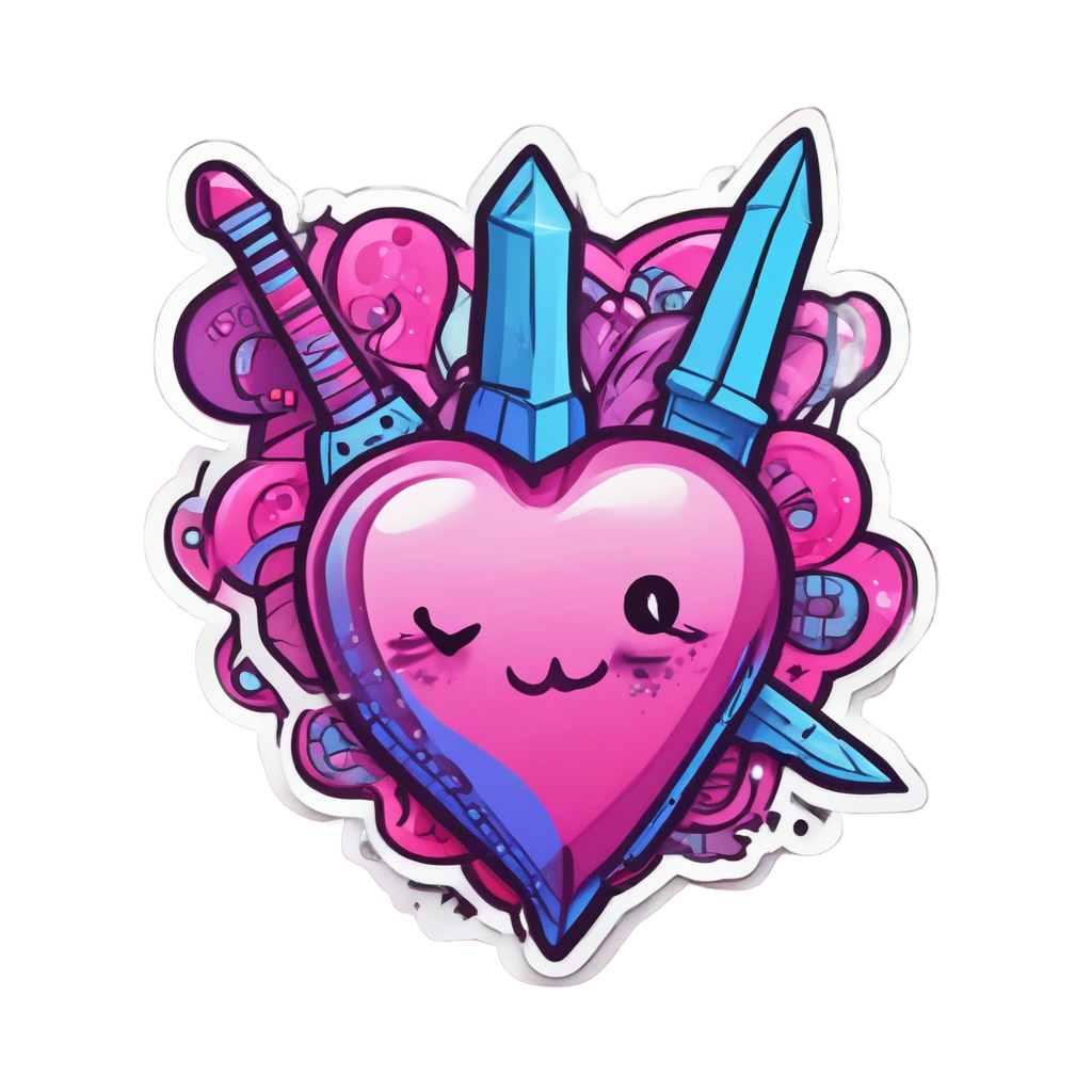 BFF Heart Pins — snake, dagger & rose stickers
