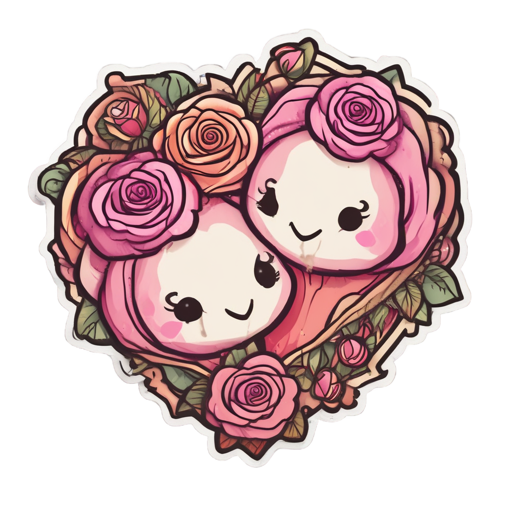 BFF Rose And Dagger Heart — snake, dagger & rose stickers
