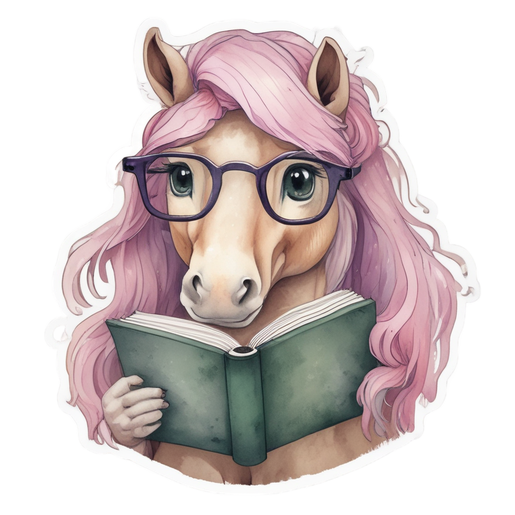 Bibliophile Book Pony — farm nursery stickers