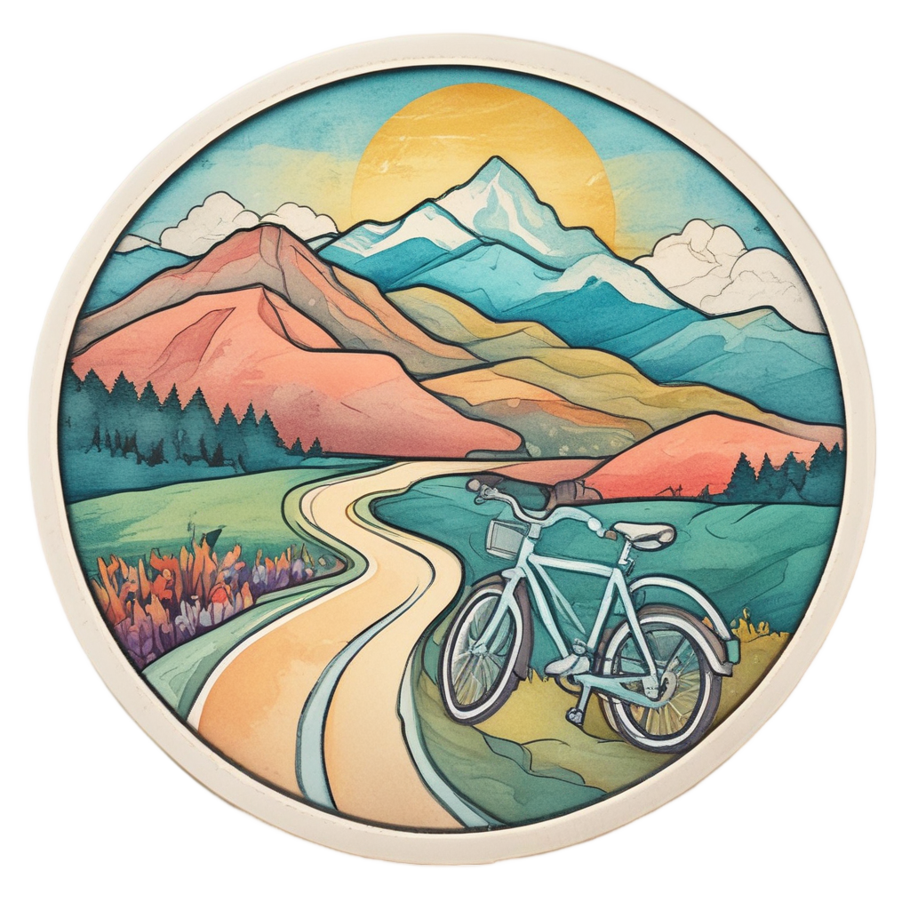 Bicycle Route Badge — open road stickers