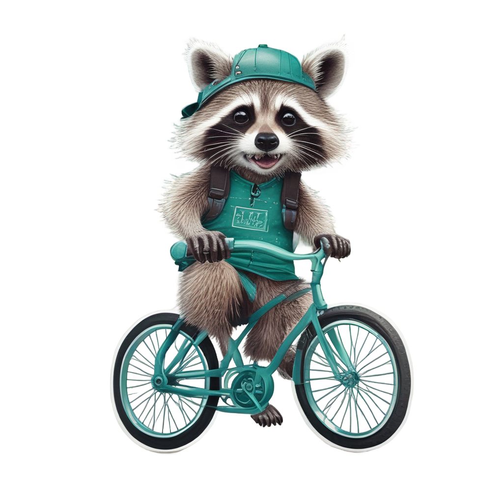 Bike Path Raccoon — open road stickers